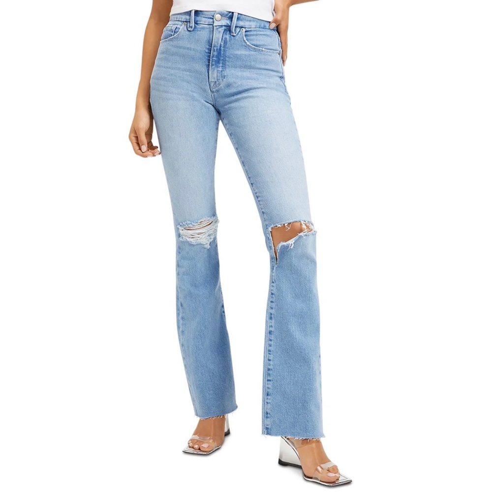 Good American NWT Distressed Classic Bootcut Jeans | Size 14/32